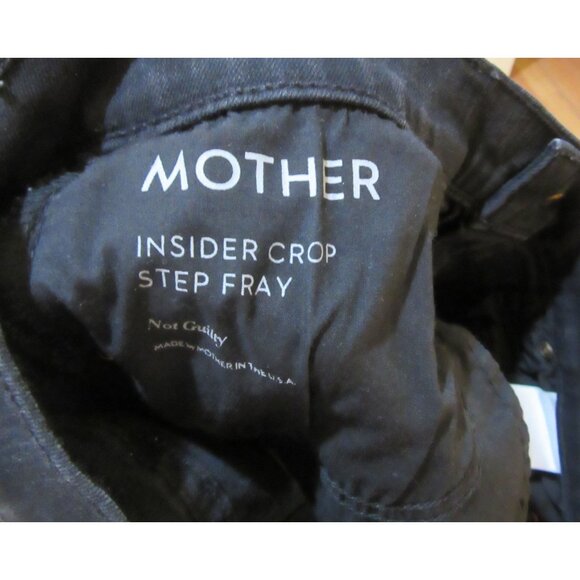 Mother Insider Crop Step Distressed Fray Black Jeans SZ 29 - Picture 10 of 11